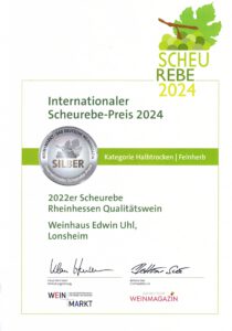 Internationaler Scheurebepreis - Urkunde